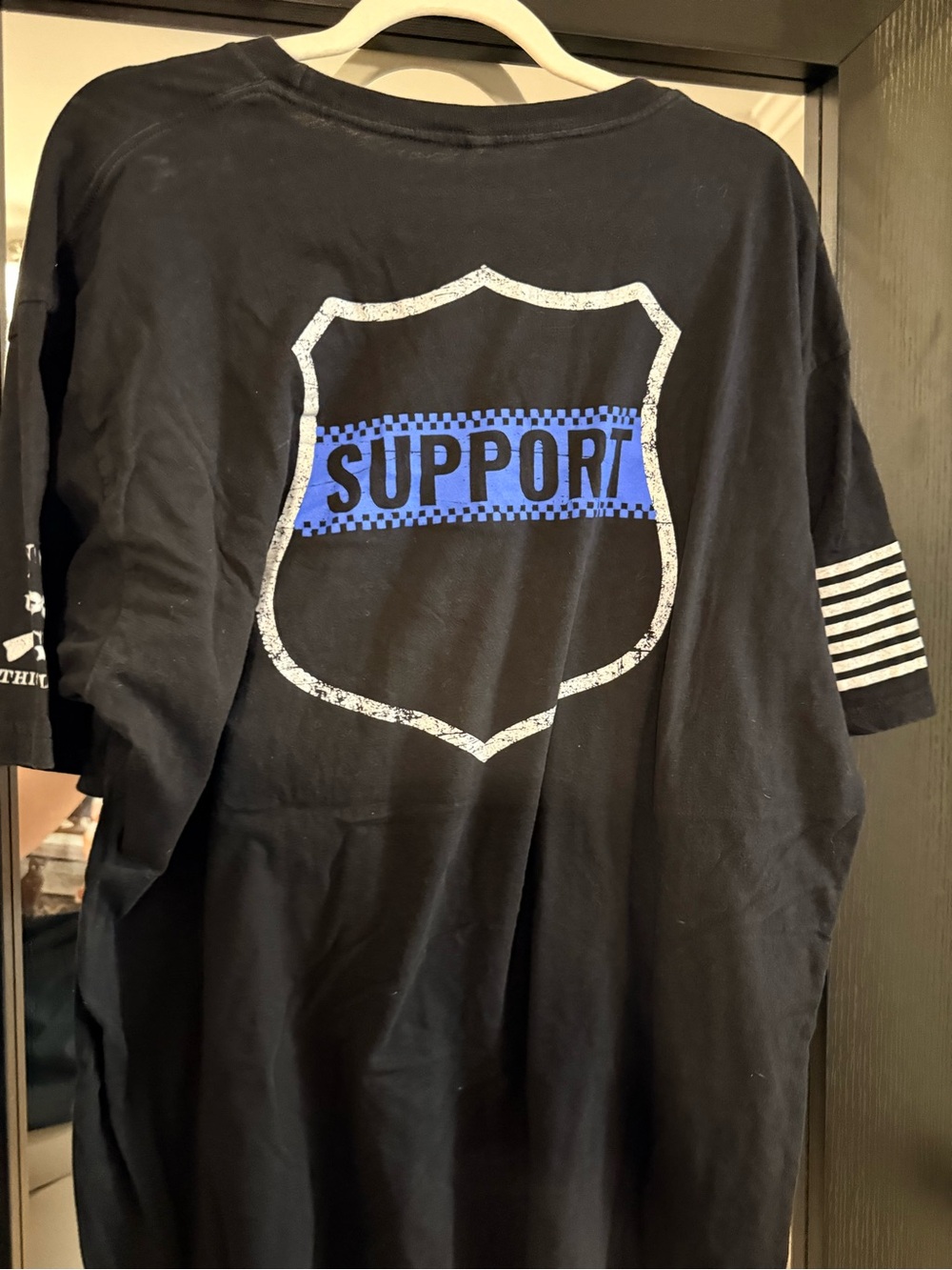 Grunt Style Black Tee with White Crossed Rifles Graphic - Picture 2 of 4